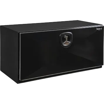 1744303 – BUYERS PROD Tool Box, Underbody 1 Recessed Drop Door Powder Coated Black Carbon Steel 30 Inch Length x 24 I...